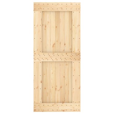 vidaXL Συρόμενη Πόρτα Φυσικό και Λευκό 90 x 210 cm