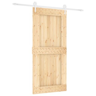 vidaXL Συρόμενη Πόρτα Φυσικό και Λευκό 95 x 210 cm