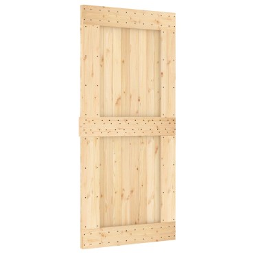vidaXL Συρόμενη Πόρτα Φυσικό και Λευκό 95 x 210 cm