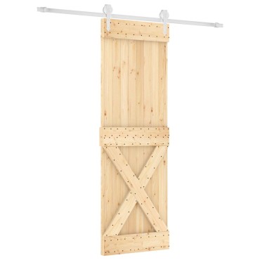 vidaXL Συρόμενη Πόρτα Φυσικό και Λευκό 70 x 210 cm