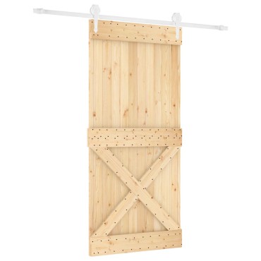 vidaXL Συρόμενη Πόρτα Φυσικό και Λευκό 95 x 210 cm