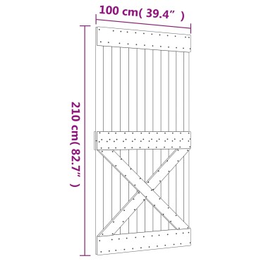 vidaXL Συρόμενη Πόρτα Φυσικό και Λευκό 100 x 210 cm