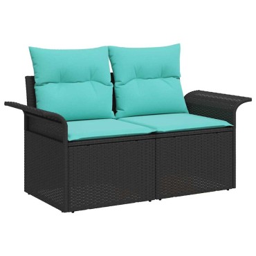 vidaXL Καναπές Κήπου με μαξιλάρι 141x62x69cm συνθετικό ρατάν