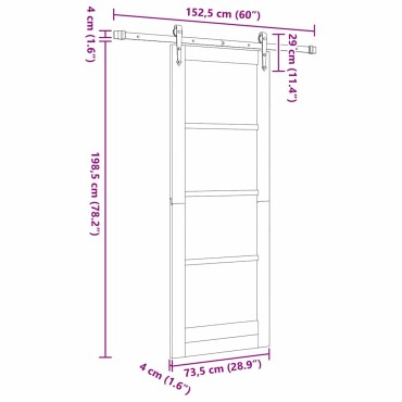 vidaXL Συρόμενη Πόρτα ORKDAL 73,5 x 198,5 εκ. Φυσικό