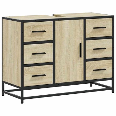 vidaXL Ντουλάπι Μπάνιου Νιπτήρα Sonoma Δρυς 80x33x60cm Επεξ. Ξύλο