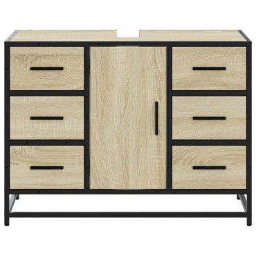 vidaXL Ντουλάπι Μπάνιου Νιπτήρα Sonoma Δρυς 80x33x60cm Επεξ. Ξύλο