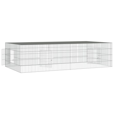 vidaXL Κλουβί Κουνελιών 2 Πάνελ 220x110x55 εκ. από Γαλβανισμένο Σίδερο