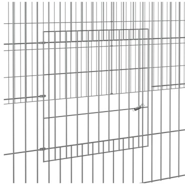 vidaXL Κλουβί Κουνελιών 2 Πάνελ 220x110x55 εκ. από Γαλβανισμένο Σίδερο
