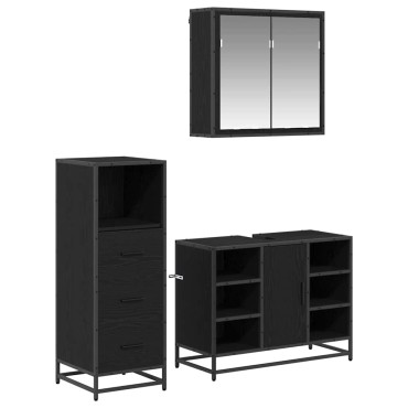 vidaXL Σετ Επίπλων Μπάνιου 3 τεμ. Παλιό Ξύλο 35x37,5x166cm