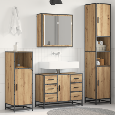 vidaXL Σετ Επίπλων Μπάνιου 3 τεμ. Artisan Oak 80x33x60 εκ