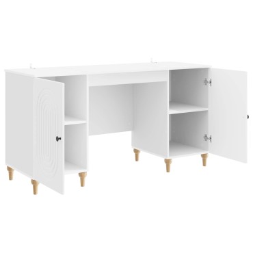 vidaXL Γραφείο Λευκό υψηλής γυαλάδας 142,5x50x75cm 1 τεμ.