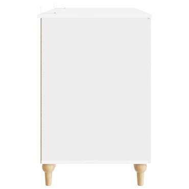vidaXL Γραφείο Λευκό υψηλής γυαλάδας 142,5x50x75cm 1 τεμ.