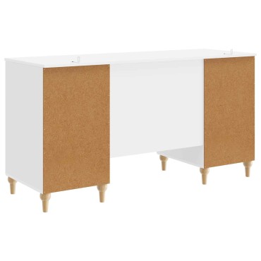 vidaXL Γραφείο Λευκό υψηλής γυαλάδας 142,5x50x75cm 1 τεμ.