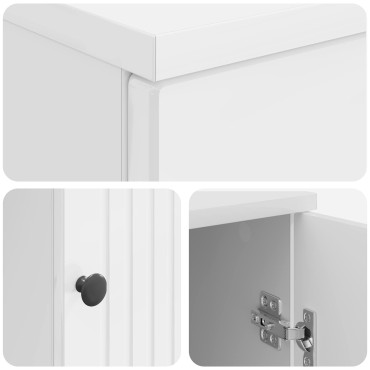 vidaXL Γραφείο Λευκό υψηλής γυαλάδας 142,5x50x75cm 1 τεμ.