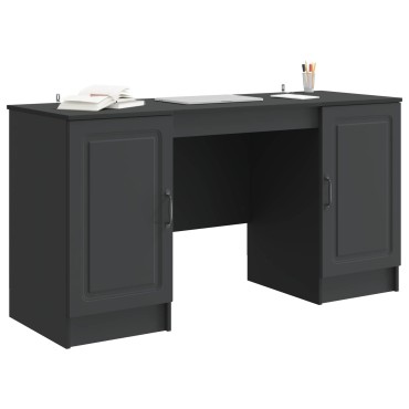 vidaXL Γραφείο Μαύρο 142,5x50x75cm Επεξεργασμένο Ξύλο 1 τεμ.