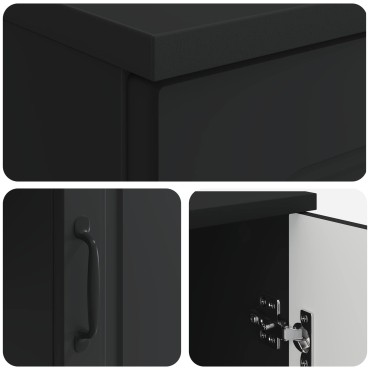 vidaXL Γραφείο Μαύρο 142,5x50x75cm Επεξεργασμένο Ξύλο 1 τεμ.