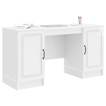 vidaXL Γραφείο Γυαλιστερό Λευκό 142,5x50x75cm Επεξεργασμένο Ξύλο 1 τεμ.