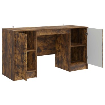 vidaXL Γραφείο Καπνισμένο Ξύλο Δρυός 142,5x50x75cm 1 τεμ.