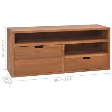 vidaXL Έπιπλο Τηλεόρασης 90x30x40cm από Μασίφ Ξύλο Teak