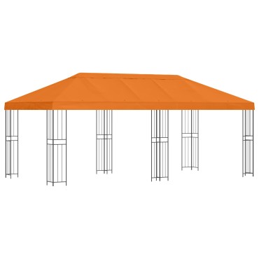 vidaXL Κήπος Γκαζebo 6 x 3 m Πορτοκαλί Πολυεστέρας και Χάλυβας 190 gsm