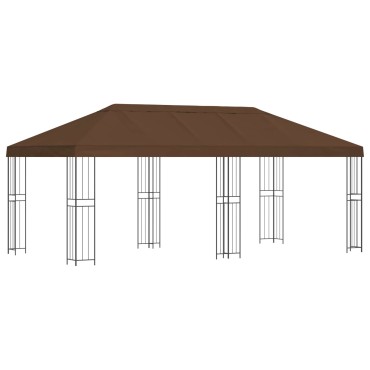 vidaXL Κήπος Γκαζebo 6 x 3 m Καφέ Πολυεστέρας και Χάλυβας 190 gsm