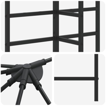 vidaXL Σκελετός Γκαζebo Χωρίς Ύφασμα Γκαζebo 6 x 3 m Μαύρο Ατσάλι