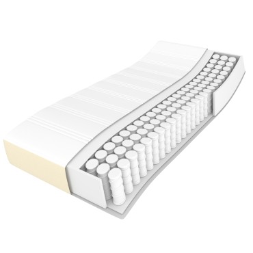 vidaXL Στρώμα με Pocket Springs Μεσαίας Σκληρότητας Κρεμ 160x200x20cm Συνθετικό Δέρμα 1 τεμ. - Διπλό