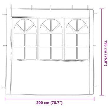 vidaXL Πλευρική Σκηνής Πάρτι 2 τεμ. 200 x 195 εκ. Ανθρακί