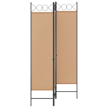 vidaXL 3-Panel Room Divider Μπεζ 120x180cm Ύφασμα
