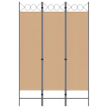 vidaXL 3-Panel Room Divider Μπεζ 120x180cm Ύφασμα