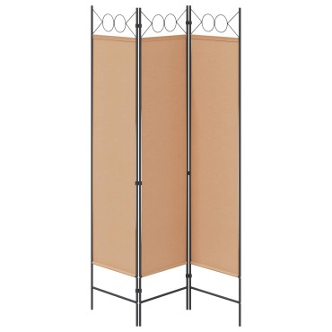 vidaXL 3-Panel Room Divider Μπεζ 120x180cm Ύφασμα