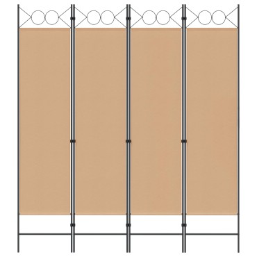 vidaXL 4-Πίνακας Διαχωριστικός Μπεζ 160x180cm Ύφασμα