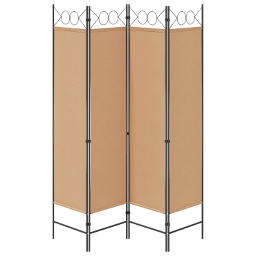 vidaXL 4-Πίνακας Διαχωριστικός Μπεζ 160x180cm Ύφασμα