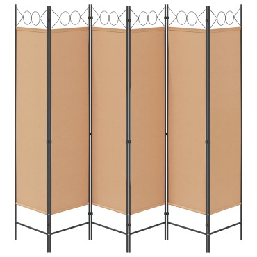vidaXL Διαχωριστικό Δωματίου 6-Πάνελ Μπεζ 240x180cm Ύφασμα 1 τεμ.