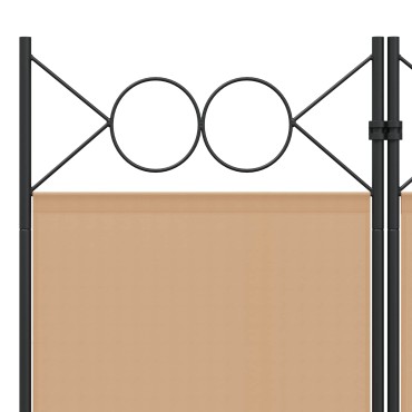 vidaXL Διαχωριστικό Δωματίου 6-Πάνελ Μπεζ 240x180cm Ύφασμα 1 τεμ.