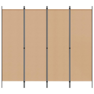 vidaXL 4-Πίνακας Διαχωριστικός Μπεζ 200x180cm Ύφασμα