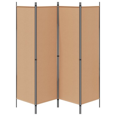 vidaXL 4-Πίνακας Διαχωριστικός Μπεζ 200x180cm Ύφασμα