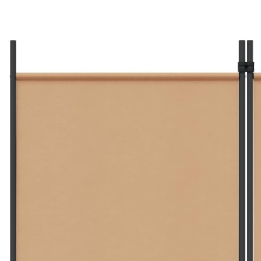 vidaXL 4-Πίνακας Διαχωριστικός Μπεζ 200x180cm Ύφασμα