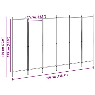 vidaXL Διαχωριστικό Δωματίου 6-Πάνελ Μπεζ 300x180cm Ύφασμα 1 τεμ.