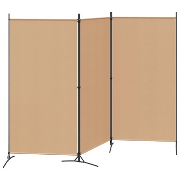 vidaXL 3-Panel Room Divider Μπεζ 260x180cm Ύφασμα