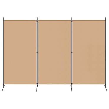 vidaXL 3-Panel Room Divider Μπεζ 260x180cm Ύφασμα