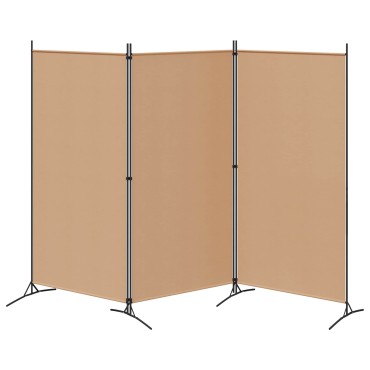 vidaXL 3-Panel Room Divider Μπεζ 260x180cm Ύφασμα