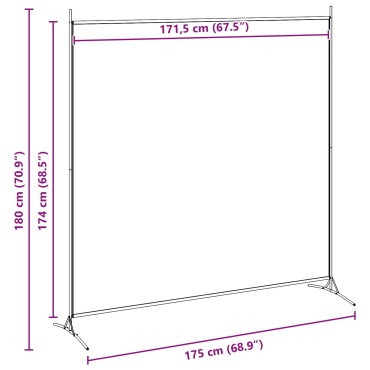 vidaXL Μονοπλάκι Διαχωριστής Δωματίου Μπεζ 175x180cm Ύφασμα