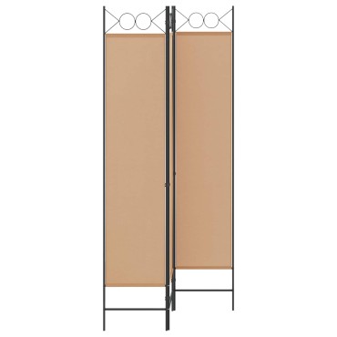 vidaXL 3-Panel Room Divider Μπεζ 120x200cm Ύφασμα