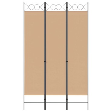 vidaXL 3-Panel Room Divider Μπεζ 120x200cm Ύφασμα