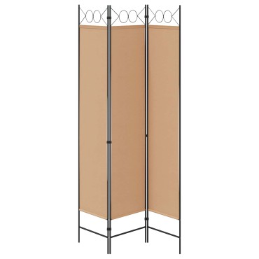 vidaXL 3-Panel Room Divider Μπεζ 120x200cm Ύφασμα