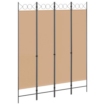 vidaXL 4-Πίνακας Διαχωριστικός Μπεζ 160x200cm Ύφασμα