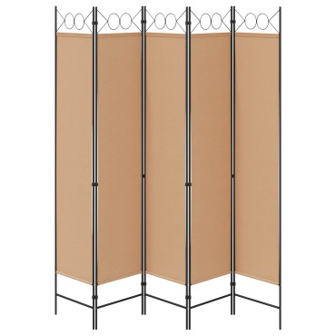 vidaXL 5-Panel Διχοτόμος Μπεζ 200x200cm Ύφασμα