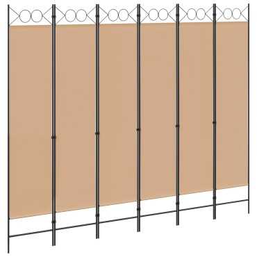 vidaXL Διαχωριστικό Δωματίου 6-Πάνελ Μπεζ 240x200cm Ύφασμα 1 τεμ.