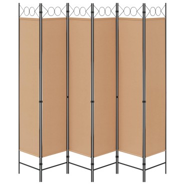 vidaXL Διαχωριστικό Δωματίου 6-Πάνελ Μπεζ 240x200cm Ύφασμα 1 τεμ.